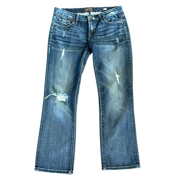Cult of Individuality Rogan Capri Jeans SIZE 29 Distressed Medium Wash Low Rise - Picture 2 of 10